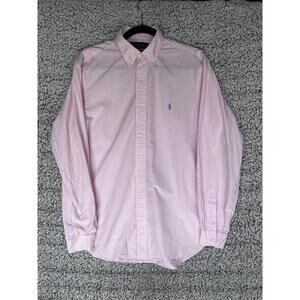 Ralph Lauren Classic Fit Pink Gingham Button Down Shirt Mens 16 34/35